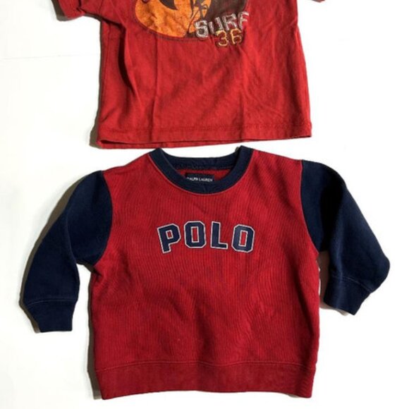 Bundle of Baby Boys Clothes 12 Months - Hoodie Jacket, 2 Tops , 2 Rompers - Picture 4 of 5